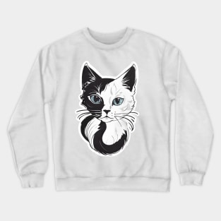 Black and White Cat Crewneck Sweatshirt